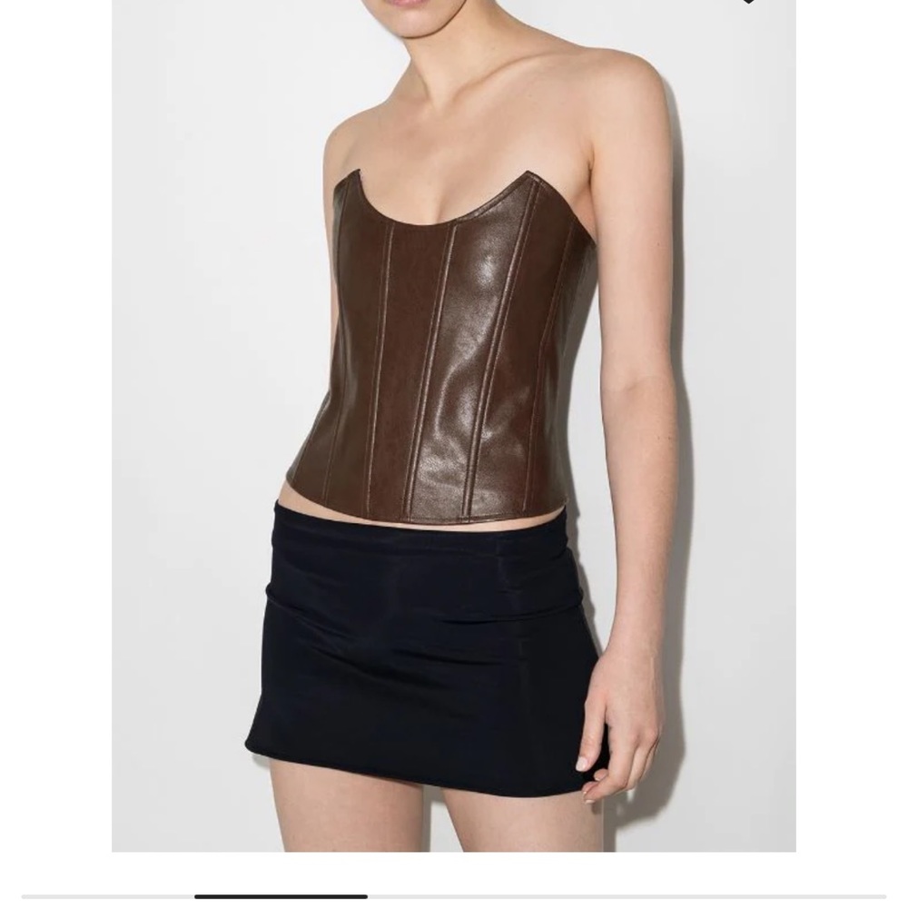 MIAOU LEIA vegan leather corset top